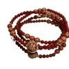 2025 Paz, Alegría y Bendición Carácter Pulsera de Piedra de Estilo Chino Nuevo para Mujeres, Estilo Étnico Vintage, Diseño Nicho Ins Joyería de Cuentas