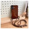 Funda Marrón para Teléfono Móvil Dachshund Apple 16 con Correa Cruzada Adecuada para iPhone15 Funda Suave Completa 14promax Otoño e Invierno