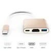 Estação de Docking 3 em 1 Tengwang Tipo-C para HDMI + USB + Conversor de Fonte de Alimentação Pd Estação de Docking 4K com Múltiplas Interfaces