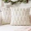 Capa de Almofada de Pelúcia 3D de Natal Bordado de Árvore de Natal Multicor Capa de Almofada Decorativa para Sofá de Sala de Estar de Inverno