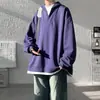 Sudadera con capucha nueva, simple y cómoda, de cuello en V grande para hombre, corte holgado, versátil, moderna, a la moda, estilo Hong Kong, marca de moda, talla grande