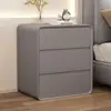Mesa de cabeceira moderna minimalista estilo creme 2026, modelo novo ultrarraso com três camadas, armazenamento de luxo leve para quarto para uso doméstico