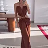 Verano 2026 Nueva Ropa para Mujer Moda Europea y Americana Vestido Largo Color Sólido Elegante Vestido para Ir al Trabajo