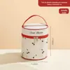 Caneca de Café da Manhã Transparente com Tampa 304, Caneca Fofa para Sopa de Bebê, Corda e Colher, Caneca Portátil para Café da Manhã, Caneca para Mingau à Prova de Vazamentos, Caneca para Aveia
