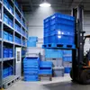 Caja de Plástico para Logística Estándar Europea Eu, Caja de Plástico Engrosada con Tapa, Caja de Almacenamiento de Plástico Rectangular Estándar Coreano para Piezas de Automóvil, Marco de Plástico