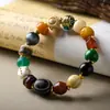 Joias Peng Sen osso de iaque raiz de chifre fu Pulseira Duobao pulseira de contas de Buda Wenwan estilo étnico joias trançadas atacado