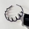 Tiara Ondulada Envolvida em Tecido de Cor Sólida Estilo Coreano com Dentes, Tiara Fofa Antiderrapante para Mulheres, Alto Topo Antiderrapante, Entrega em 48h