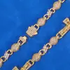 Pulseira de Cruz Transversal Europeia e Americana 8mm Tendência Masculina Corrente de Bolas com Zircônia Cúbica Joia de Alta Qualidade Personalização