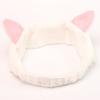 Diadema con orejas de gato para lavar la cara, estilo coreano, bonita diadema retráctil para maquillaje de gato