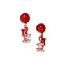 Pendientes de Perlas de Little Pony Rojos para Mujer 2025 Nueva Tendencia de Lujo Ligero Clavos Pendientes Súper Hermosos