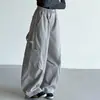 Nuevos pantalones cargo casuales de otoño para niñas con bolsillos grandes, pantalones de chándal de corte holgado para niños mayores, pantalones de pierna ancha, pantalones resistentes de pierna curva