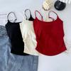 Camisola plissada com design picante e doce, pura e quente, cinto feminino, almofada no peito, uso interno, uso externo, roupas justas e bonitas para o verão
