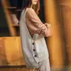 Chaleco Tejido de Nuevo Estilo Azul Neblina para Primavera y Otoño para Mujer, Chaqueta Elegante y Juvenil, Chaleco Artístico de Cuello Redondo, Ropa Casual para Mujer