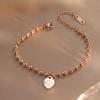 Joyería de Venta Caliente Transfronteriza Acero de Titanio No se Desvanece Cadena de Bolas Pulsera de Corazón Diseño de Nicho para Niñas Regalo 520