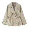 INS venta al por mayor de ropa para mujer estilo europeo y americano transfronterizo nueva chaqueta gabardina de doble botonadura con cordones estilo británico 6318011