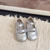 Zapatos de Cuero Versátiles de Moda para Niñas 2025 Primavera y Otoño Nuevo Estilo Suela Suave Dulce Malla con Pedrería Zapatos de Princesa Zapatos Antideslizantes de Rendimiento