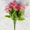 Flores Artificiales, Orquídeas Saltarinas de 6 Ramas, Margaritas Pequeñas, Flores Falsas para Decoración Exterior, Maceteros de Jardín, Arreglos Florales, Ramos