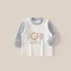 Xiyinbao Camiseta Interior Auto-Calentable de Jengibre Cálido para Bebé Camiseta de Manga Larga con Dibujos para Bebé Pequeño Top de Otoño