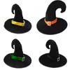 Accesorios para fiesta de Halloween transfronterizos sombrero de bruja punta sombrero de bruja negro sombrero de bruja de terciopelo negro magia de bruja
