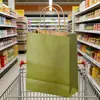 Bolsas de Papel Kraft Amarillas de Color Sólido, Bolsos de Mano, Bolsas para Empaquetar Ropa, Bolsas de Empaque al por Mayor para Llevar Té de Leche y Repostería, Logo Personalizado