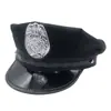 Gorra de Policía Novedosa para Adultos, Sombrero Octagonal de Copa Plana, Accesorios Divertidos para Role-Playing, Gorra de Policía Americana, Accesorios de Uniforme para Mujeres