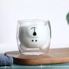 Venta al por mayor de taza de vidrio de borosilicato de doble capa con dibujos creativos, taza de pato, taza de oso, taza de leche, taza de agua para el hogar