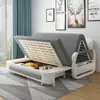 Sofá Cama Plegable Multifuncional para Apartamento Pequeño con Almacenamiento, Sofá Doble de Tela Doble de Doble Propósito de Látex Moderno Simple para Sala de Estar