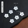 Accesorio de gato sin rostro de nácar blanco natural, componentes de joyería DIY para collar y pulsera semiacabados perforados, venta directa de fábrica