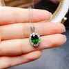 Venta al por mayor de fábrica Popular Colgante de Diopsido Natural Plata S925 Incrustado Piedra Principal 7*9 Joyería de Lujo Venta Directa de Fábrica