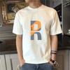 Yu Wenle verão novo algodão manga curta camiseta masculina pescoço redondo meia manga solta tamanho grande camiseta masculina moda estudante meia manga