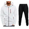 Novo Conjunto Masculino Jacquard para Todas as Estações, Esportivo, Fitness, Casual, com Capuz