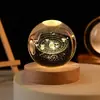Bola de Cristal Luminosa del Sistema Solar con Grabado Interior, Adorno de Luz Nocturna de Escritorio, Bola de Cristal, Decoración Transfronteriza, Regalo de Cumpleaños
