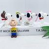 Llavero Colgante Snoopy de Dibujos Animados Silicona Llave de Coche Charlie Lanyard para Pareja Lindo
