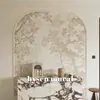 Revestimiento de Pared Estilo Bosque Francés para Paredes de Fondo de Dormitorio y Sala de Estar, Papel Tapiz de Entrada, Tejido Decorativo de Pared Estilo Retro Nanyang Pintado a Mano