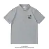 Camisa Polo de Texto Divertida de Verano para Hombre de Manga Corta Holgada Casual Tendencia Nacional Retro Cuello de Solapa Camiseta de Media Manga para Hombre