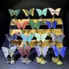 Venta Caliente Transfronteriza Piedra Cruda de Cristal Natural Adorno de Mariposa Alas Talladas Mariposa Artesanía Decoraciones para el Hogar y la Oficina