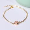 Pulsera de Cristal para Mujer, Pulsera de Cristal de Fresa Piedra Flor de Durazno Rosa, Diseño de Nicho Estilo Bosque, Regalo para Mejor Amiga, Ágata Amatista