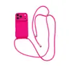 Funda de Teléfono TPU con Ventana Grande y Correa Fina Adecuada para Apple 17Promax Color Sólido Estilo 16 Ins 15/11 Dopamina