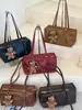 Otoño Invierno Retro Gamuza Felpa Almohada para Axila Bolso Nuevo Suelto Casual Bolso Tote de Moda Versátil Bolso Bandolera Único Baguette