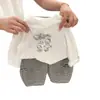 Conjunto informal de dos piezas para niñas, estilo suave: top con lazo tridimensional y pantalones casuales de pierna ancha a rayas ropa infantil