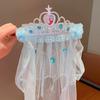 Coroa de Princesa Aisha Congelante Véu Adorno de Cabeça Coroa de Aniversário Infantil Acessórios de Cabelo de Bebê Faixa de Cabeça para Performance de Meninas
