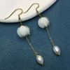 Pendientes de borla de lirio de los valles de plata esterlina S925 hechos a mano con esmalte de color, pendientes antiguos chinos Hanfu cheongsam, gancho para la oreja, estilo de hada