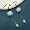 Pendientes de borla de lirio de los valles de plata esterlina S925 hechos a mano con esmalte de color, pendientes antiguos chinos Hanfu cheongsam, gancho para la oreja, estilo de hada