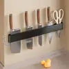 Suporte de facas de cozinha, prateleira de armazenamento, prateleira lateral de aço carbono, porta-facas de parede, cesto de armazenamento, organizador de facas, prateleira de armazenamento de parede - um item essencial para sua cozinha