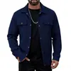 Nueva Chaqueta Abrigo Casual de Hombre Amazon Transfronterizo Otoño Waffle Color Sólido Bolsillo Manga Larga
