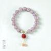 [Jiushi] Pulsera de mujer con cuentas de loto esmaltadas originales, estilo nacional, colgante con personalidad de león cinabrio, pulsera de esmalte púrpura