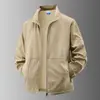 Ropa de Protección Solar de Color Sólido con Cuello Alto para Hombre, Chaqueta de Verano, Delgada, Ligera, Transpirable, Anti-UV, Ropa de Protección Solar para Hombre de Seda de Hielo