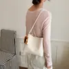 Moda Retro Tecida à Mão Nova Outono 2026 Bolsa de Ombro Transversal Balde de Grande Capacidade Aparência Elevada de Nicho