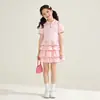 Vestido de Verão para Meninas, Roupa de Verão Estilo Academia Infantil, Vestido Babadinho Estilo Princesa Bebê, Doce Vestido Infantil