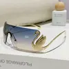 Óculos de Sol Unissex Sem Armação Cortados na Borda Nova Tendência de Moda Estilo de Rua Y2K Emagrecedores Óculos de Sol com Proteção UV